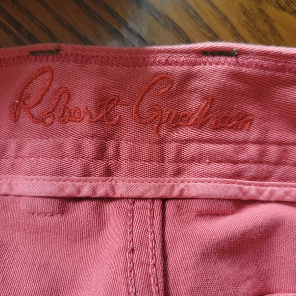 Robert Graham Pants Men's 36×34 Pink Red Classic Yates Straight Leg Casual Chino - Picture 12 of 12